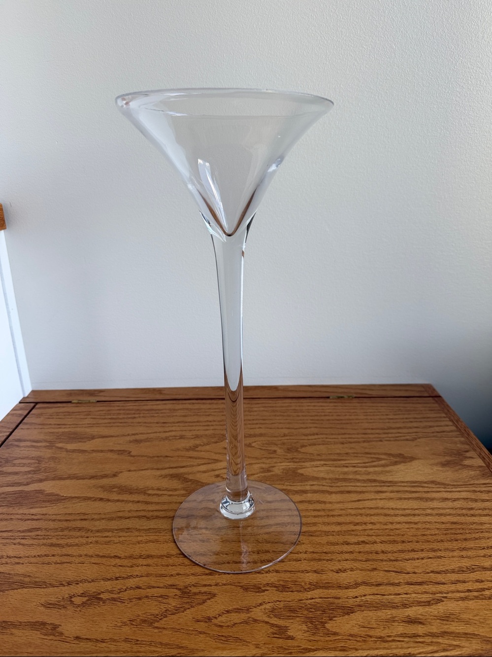 Martini Glass Vase 6” x 16”, Decorate Clear Glass with Sturdy Base